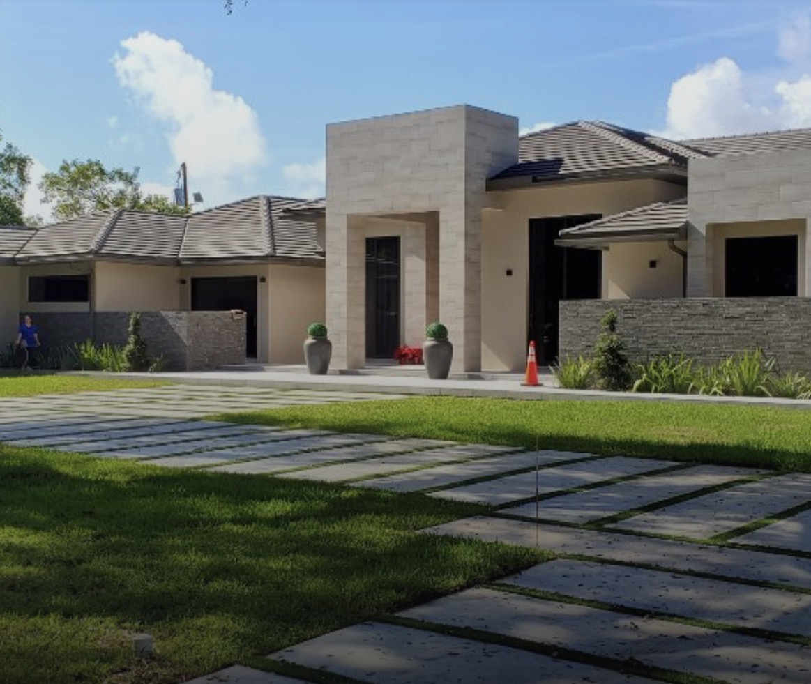 Stone-front residential home